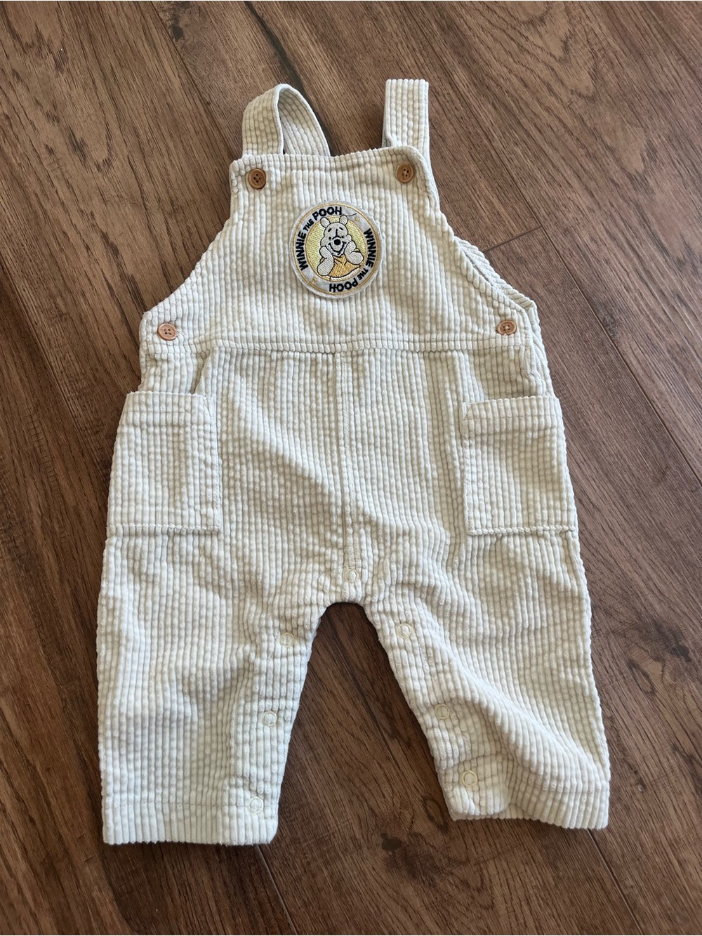 Cream Corduroy Winnie the Pooh Baby Overalls